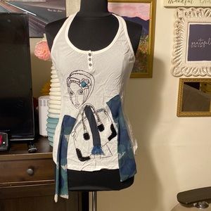 NWOT ROBERTA BIAGI WOMEN TOP With Details size L made in Italy